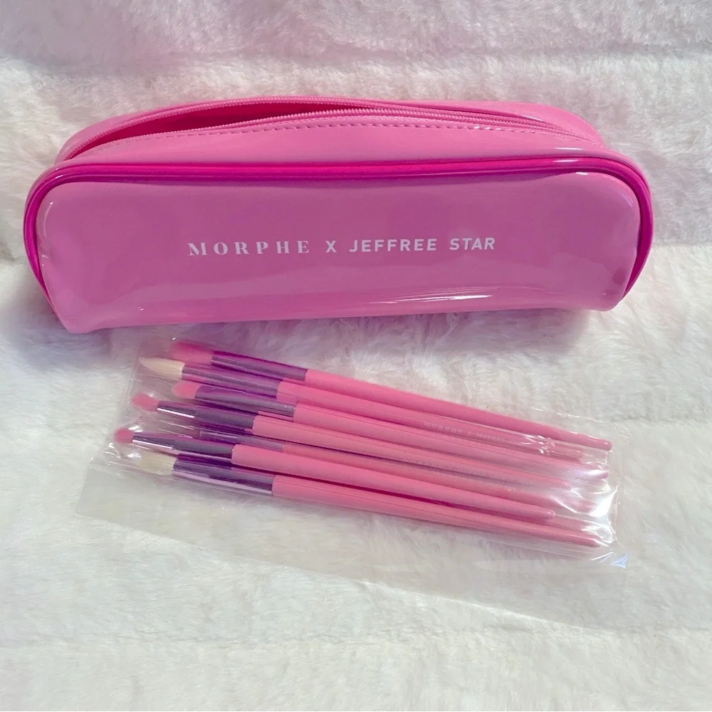 NIB MORPHE X JEFFREE STAR - 10Pcs Eye Brush Collection Set in Pink